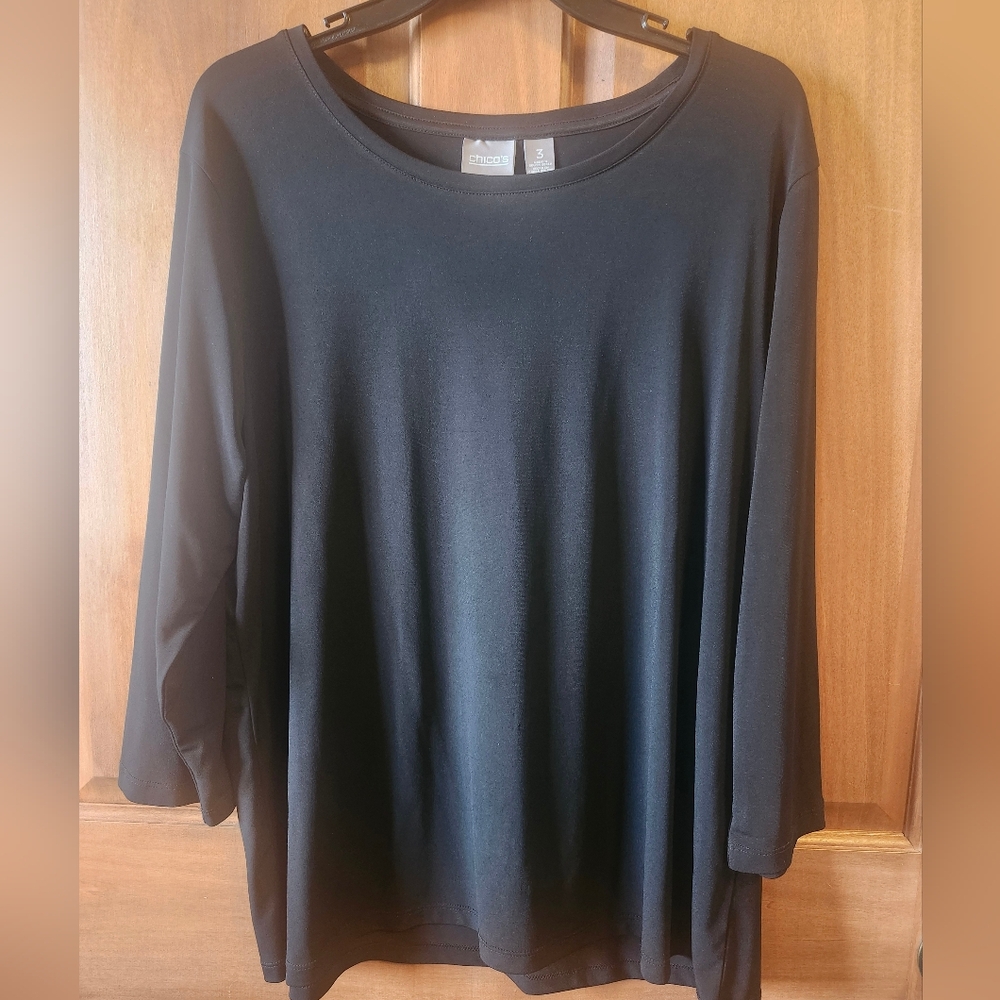 Chico's Elegant Black Long Sleeve Top